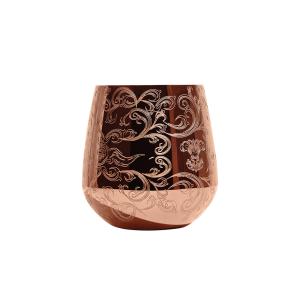 China Stemless Stainless Steel Etching Wine Glasses 18 Oz Copper Wine Cup factory