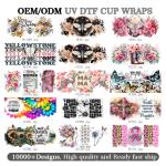 New Design 16oz Cup Wraps Cup Glass Wraps Custom UV Logo Label Sticker For Cups