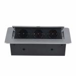 Silver color Pop-Up desktop power socket outlet for furniture table /hotel