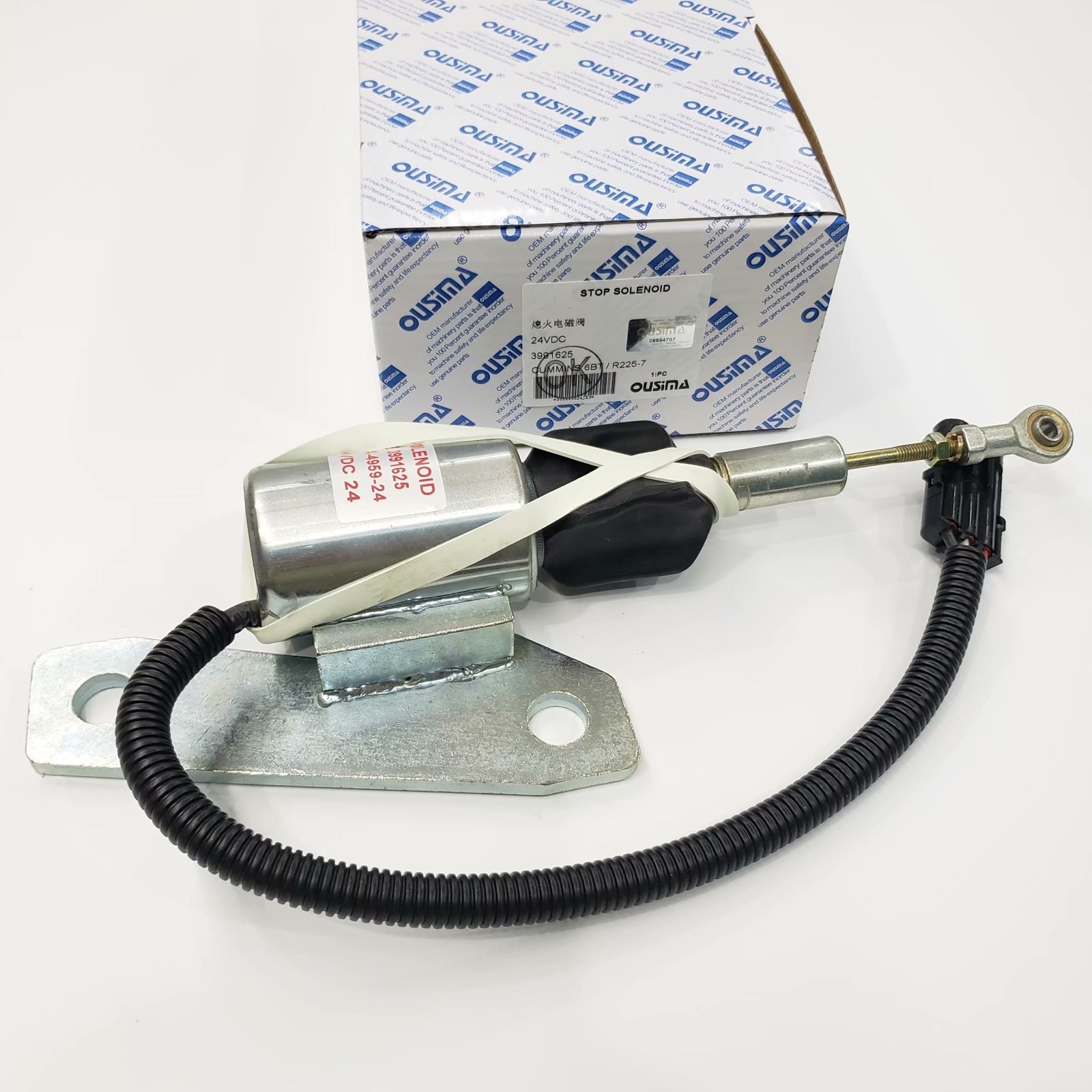 OUSIMA Solenoid Valve Stop Solenoid 3991625 For 6BT R225-7 Excavator Cummins Parts