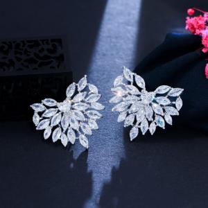 China Hotsale new multi layer cubic zircon earring full CZ earrings for women women's heart shape Earrings necklace jewelry factory