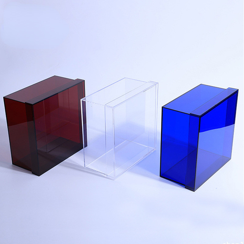 Stylish Green Acrylic Organizer Box With Cover And Drawer For Home Business Use