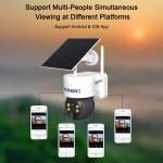 4MP PTZ CCTV Camera 90db Siren 6W 4G Solar Panel Powered Camera