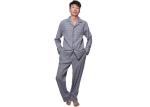 Yarn Dye Stripe 100% Cotton Flannel Checked Pyjamas Long Sleeve Long Pant