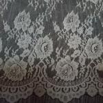 French Eyelash Lace Fabric with cord for Bridal Dress with Ivory color
