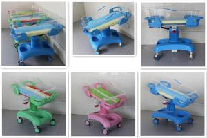 China Medical Hospital Baby Cart Trolley Bed Home Use ABS Basin Steel Frame factory