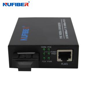 China 48V POE Fiber Media Converter 1000M Fx to 10/100/1000M Tx Simplex SM 1310 / 1550nm POE Powered Switch factory