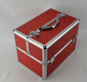 China Multi Color Diamond ABS Aluminum Makeup Train Box , Protable Cosmetic Vanity Case factory