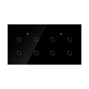 157 Type 8gng White Black Smart Light Switch Glassy Remote Control Wifi Switch