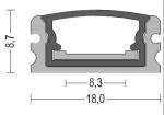 Lighting accessories waterproof aluminum profile IP65 surface installation for