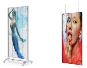 China SMD2121 Advertising Transparent Led Light Poster Display P2.8x5.6 Two Side factory
