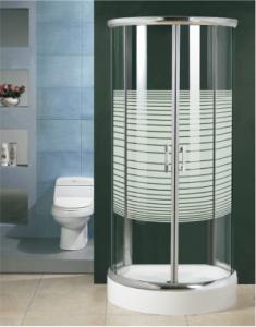China Transparent White Stripes ABS Tray Shower Room Enclosure Tempered Glass factory