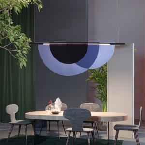China High Brightness LED Creative Purple Restaurant Chandelier With Acrylic Lampshade factory