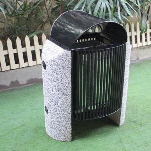 China Rectangular Metal Outdoor Trash Cans 740 X 500 X 930mm Size For Garbage factory