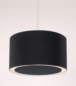 China ODM Easy Fit Pendant Shade Metal Trim Black Pleated Lampshade factory