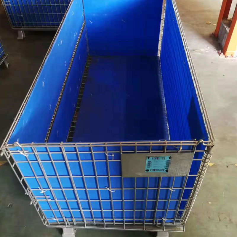 Foldable Heavy Duty Galvanized Collapsible Wire Mesh Containers With Caster Wheels