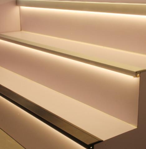 Stair Led Aluminium Extrusion Profiles Staircase Nosing For Cinema Theatre Step