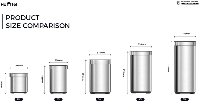 Rectangular Trash Can Made of Durable Stainless Steel for Easy Waste Disposal at Home