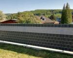 Decorative Vinyl Fence Tape Stone Pattern Imprint PVC Fence Screen Strip
