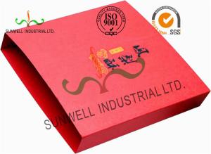 China Red Color Cardboard Paper Boxes For Food Packaging Customized Gold Hot Stamping factory