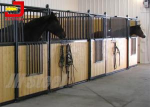 China Prefabricated Powder Coated 2 Horse Stable Partitions With Bamboo Horse Boarding factory