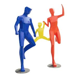 China Modern Abstract Human Sculpture Fiberglass Decorative For Shopping Mall factory