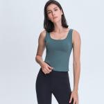 Wholesale Solid Color Minimalistic Padded Sports Tank Tops Women's Sportwear