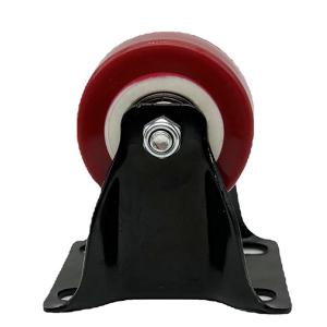 China Red Polyurethane Light Duty Swivel Caster Furniture Cart Wheel 1.5 Inch factory