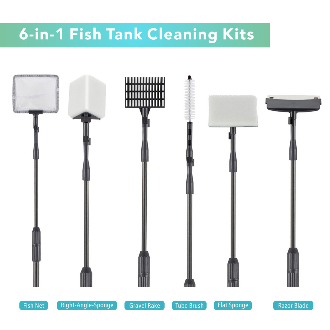 Saltwater 6 In 1 Hygger Aquarium Cleaning Tool