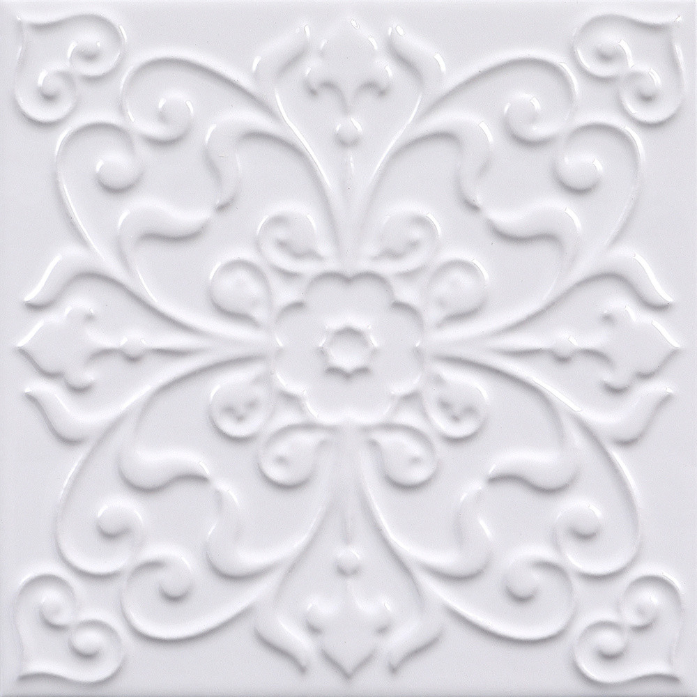 Stunning White Ceramic Rustic Tiles 20x20cm For Balcony And Eco-Friendly Wall Tile For Living Room 4 Styles