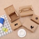 Oil Proof 350gsm kraft paper Salad Packaging Boxes CMYK printing