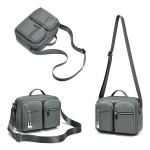 Adjustable Gray Mens Sling Bag Big Nylon Crossbody Bag Custom Printing