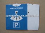 Blue 120*100mm Auto Euro Car Paper Parking Disc Cardboard Parking Disk