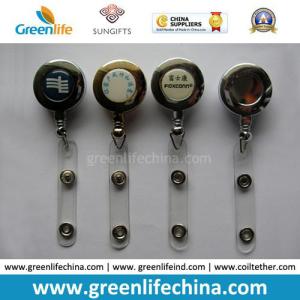 China Custom Logo Retractable Metal Badge Reel W/Clear Strap factory