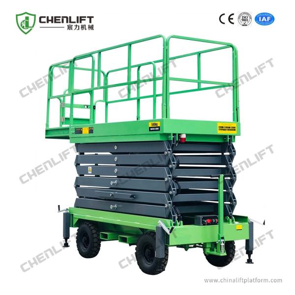 500Kg Hydraulic Lift Platform Scissor Lift For Working At Height 12 Meters Man