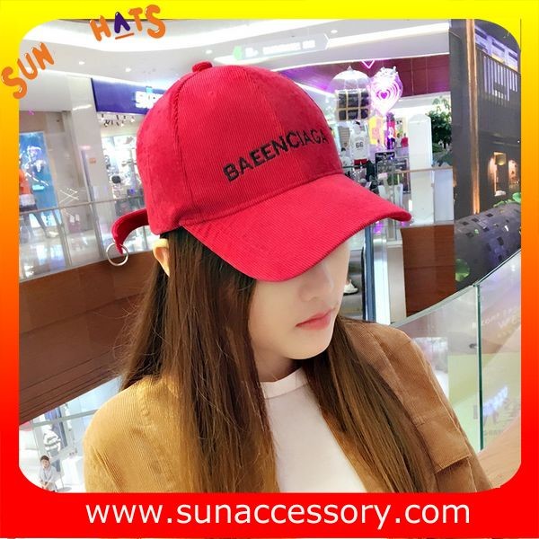 QF17008 Sun Accessory customized fashion red baseball caps for girls ,caps in stock MOQ only 3 pcs