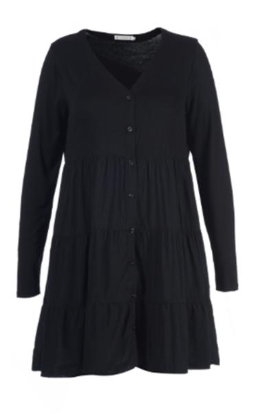 V Neck Long Black Women'S Plus Size Holiday Dresses Viscose And Spandex With