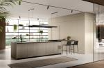 Minimalist UV Kitchen Cabinet Classic Style Customized With Bar Table