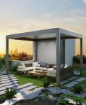 Modern Bioclimatic Outdoor Aluminium Pergola Motorized Home Furniture Louvre