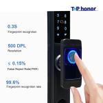 Intelligent Tuya App Door Lock Fingerprint Card Code Key Bridge Cut Aluminium