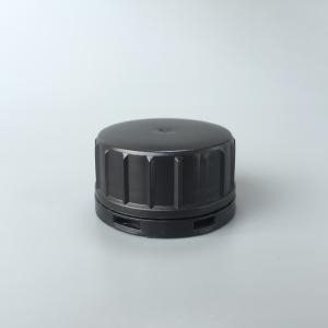 China 38mm Tamper Evident Lid , Non Dripping Black Plastic Cap factory