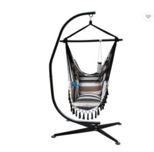 China 300LBS Hotel Canvas Cotton Hammock Outdoor Garden Swing Rope Round Chair for Hammock Frame factory