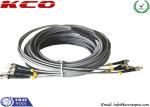 4 Cores 4 Fibers Armored Fiber Optic Patch Cord ST to ST Rodent Resistant