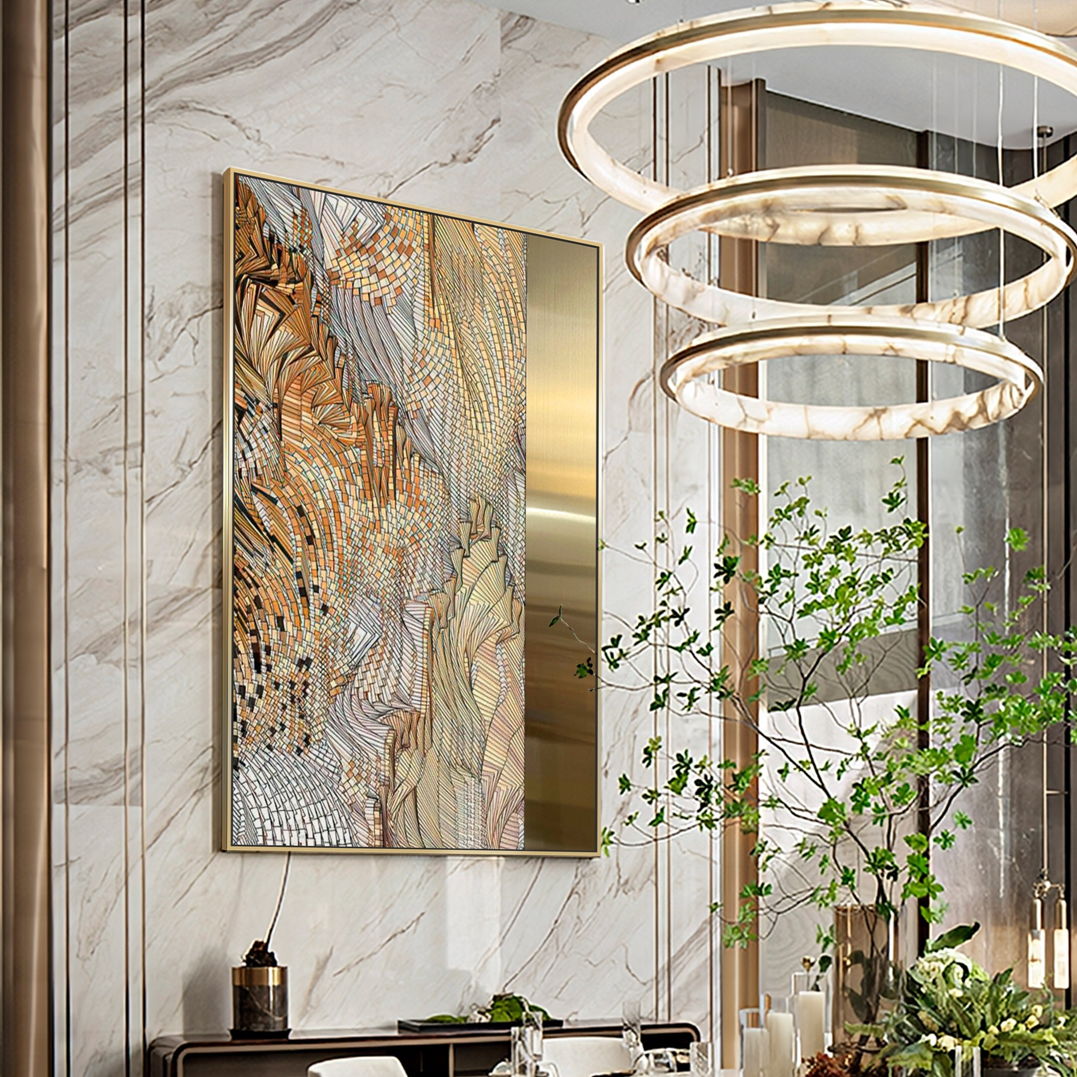 Quality Interior Accent Wall Decorations Background Star Hotel Texture Art Pieces