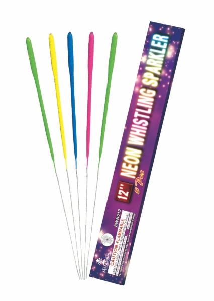 12 Inch Neon Whistling Firework Sparkler Colorful Cake Fountain Sparkler With