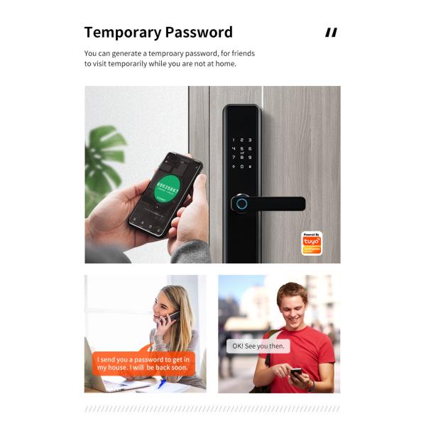 QLEUNG S818 Smart Wifi Door Lock with Fingerprint Password Card Access