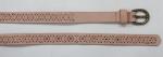 Old Brass Buckle Pink PU Ladies Belts With Punching Patterns