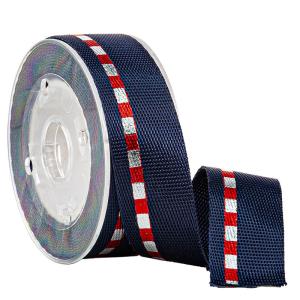 China Foiled Silver And Blue Gold Lines 4 Degree Print Webbing Tape factory