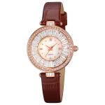 Round Case Casual Luxury Watch Quartz Leather Watch Waterproof For Lady