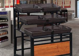 China Height 1830mm Vegetable Display Rack Powder Coated Adjustable Layers factory